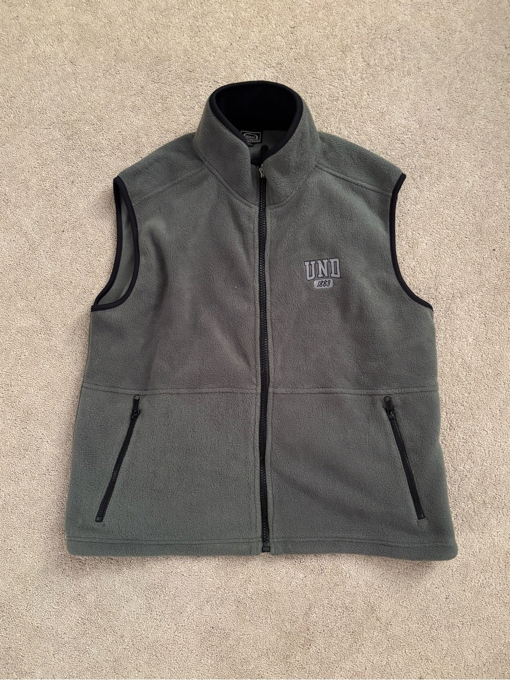 UND University of North Dakota Ouray Sportswear Fleece Vest Gray Full Zip Large